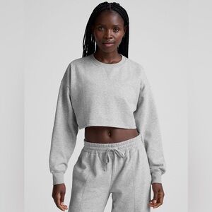 🔥NWT Beyond Yoga Heather Gray Cropped Crew Sweatshirt